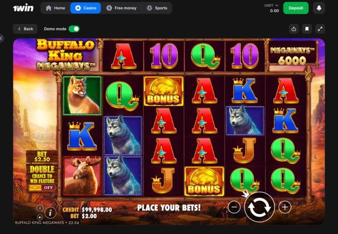 Buffalo King Megaways at 1Win Casino slot guide
