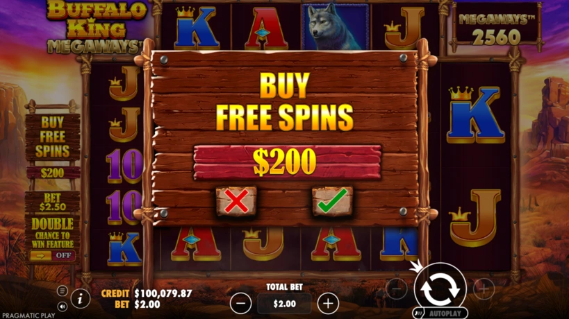 Buffalo King Megaways Ante Bet and Bonus Buy options