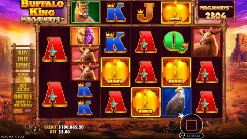 Buffalo King Megaways Free Spins trigger with Bonus symbols
