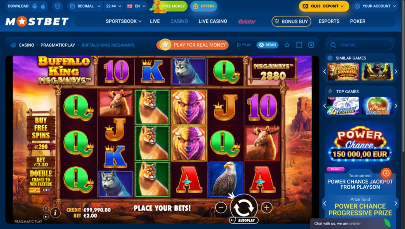 Buffalo King Megaways at Mostbet Casino gameplay guide